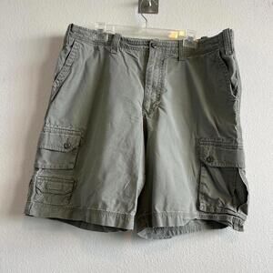 Mens Dark‎ Green Khaki Eddie Bauer Cargo Shorts